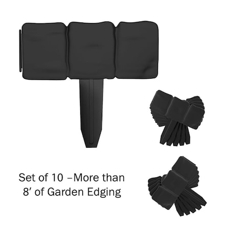 Pure Garden Pure Garden 50-LG5094 Garden Edging Stone-Look Border; Black 50-LG5094